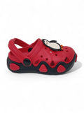 Penguin Applique Anti-Slip Clogs - Red