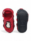 Penguin Applique Anti-Slip Clogs - Red
