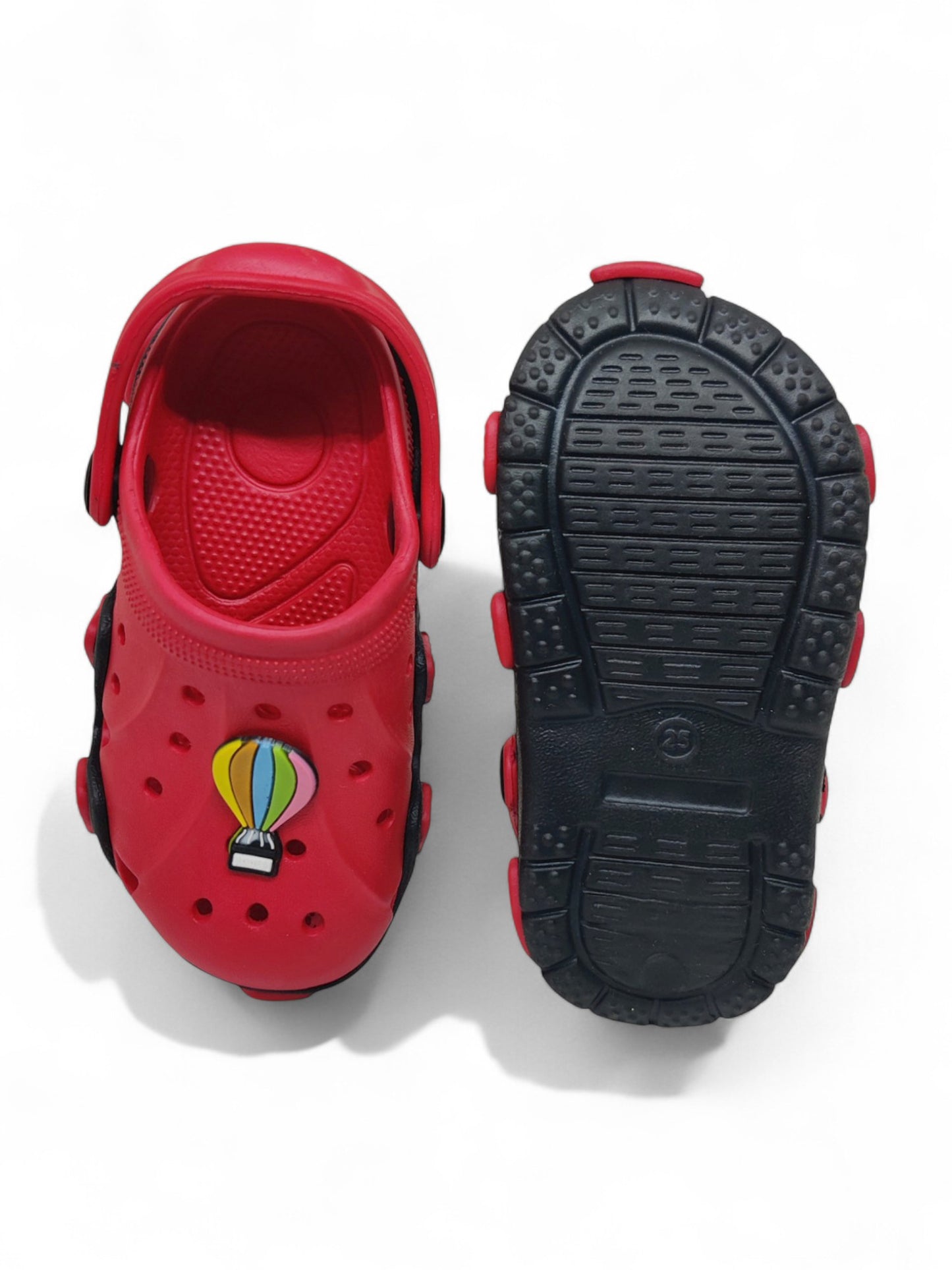 Hot Air Balloon Applique Anti-Slip Clogs - Red