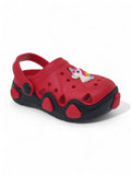 Unicorn Applique Anti-Slip Clogs - Red