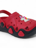 Unicorn Applique Anti-Slip Clogs - Red