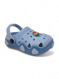 Smily Applique Anti-Slip Clogs - Blue