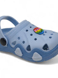 Smily Applique Anti-Slip Clogs - Blue