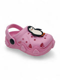 Penguin Applique Anti-Slip Clogs - Pink