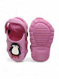 Penguin Applique Anti-Slip Clogs - Pink
