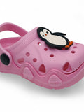 Penguin Applique Anti-Slip Clogs - Pink