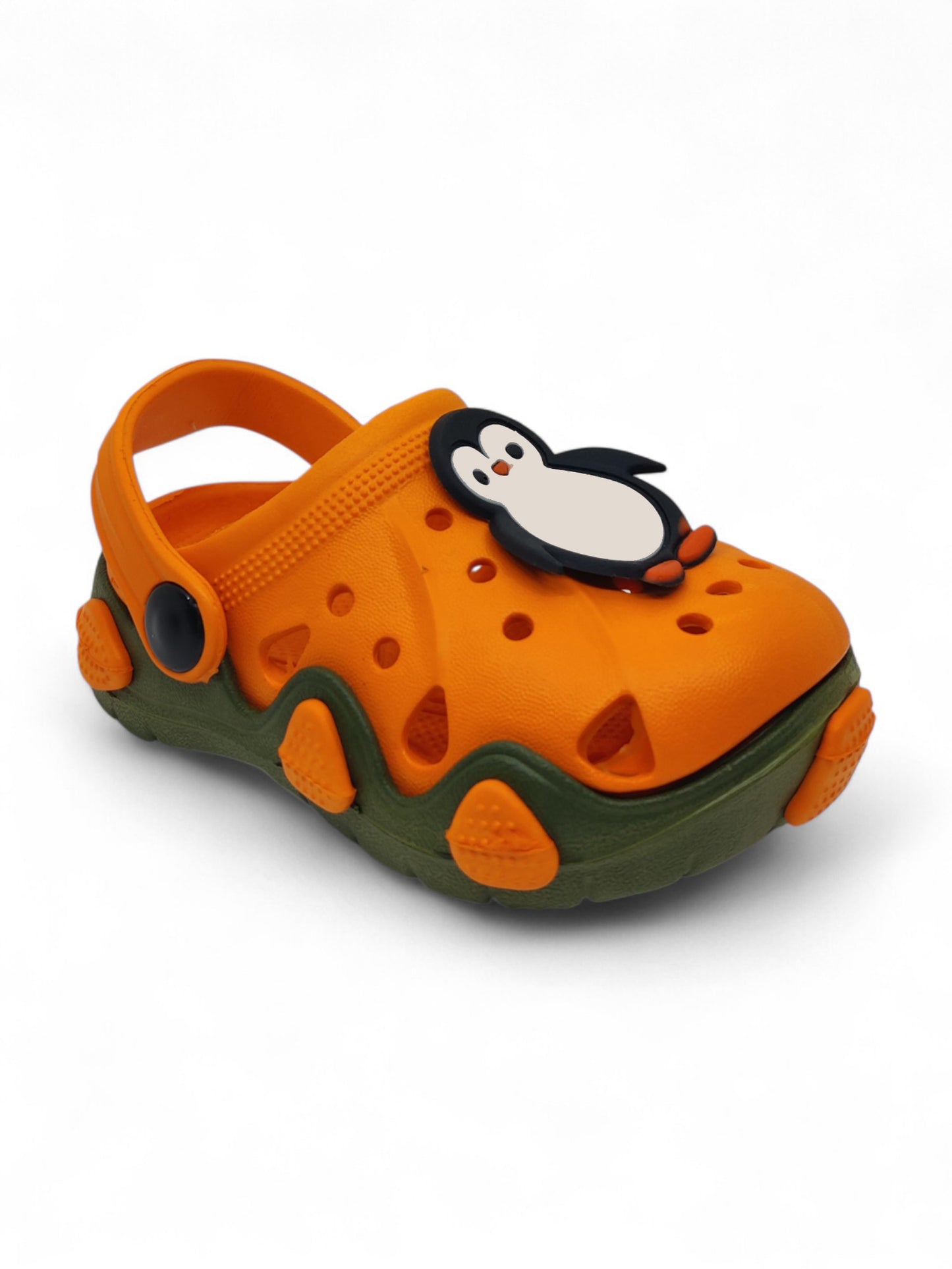 Penguin Applique Anti-Slip Clogs - Orange