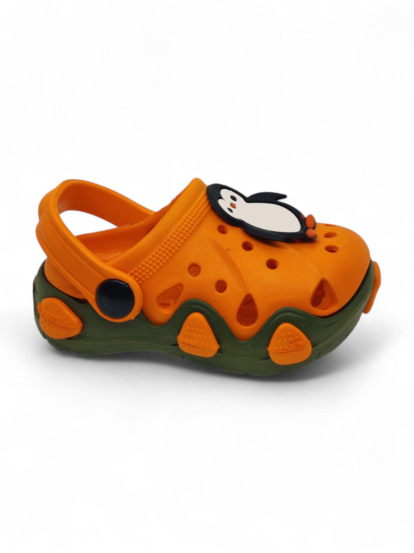 Penguin Applique Anti-Slip Clogs - Orange