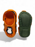 Penguin Applique Anti-Slip Clogs - Orange