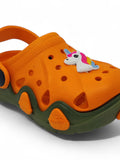 Unicorn Applique Anti-Slip Clogs - Orange