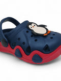 Penguin Applique Anti-Slip Clogs - Navy Blue