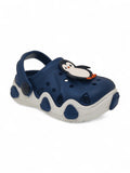 Penguin Applique Anti-Slip Clogs - Navy Blue