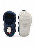 Penguin Applique Anti-Slip Clogs - Navy Blue