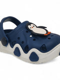 Penguin Applique Anti-Slip Clogs - Navy Blue