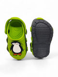 Penguin Applique Anti-Slip Clogs - Green