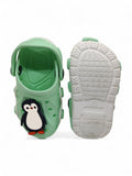 Penguin Applique Anti-Slip Clogs - Green