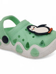 Penguin Applique Anti-Slip Clogs - Green