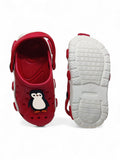 Penguin Applique Anti-Slip Clogs - Red