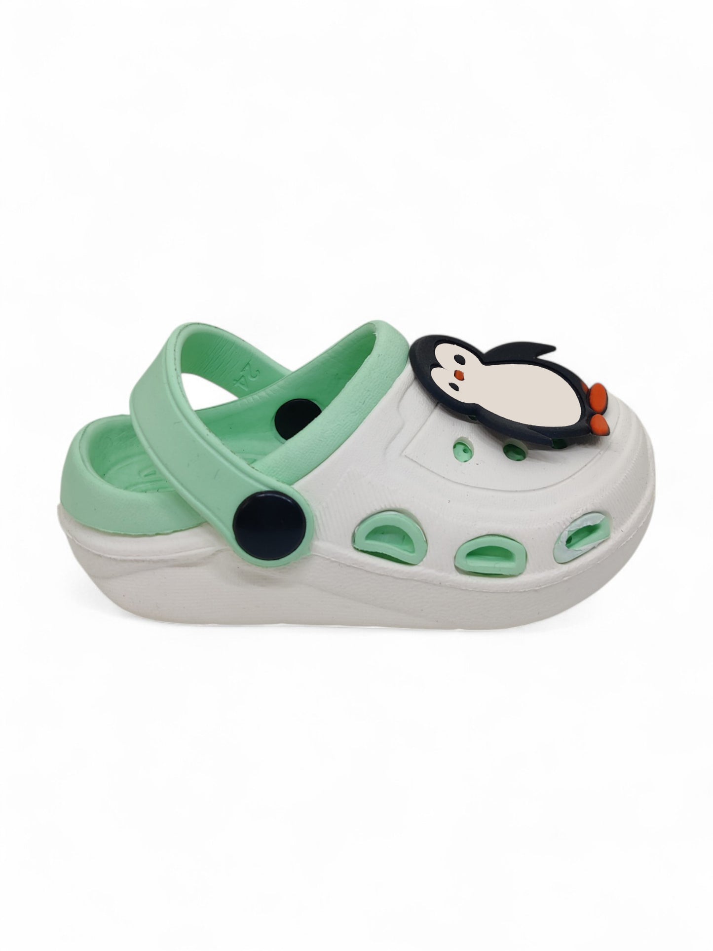 Penquin Applique Anti-Slip Clogs - Cream