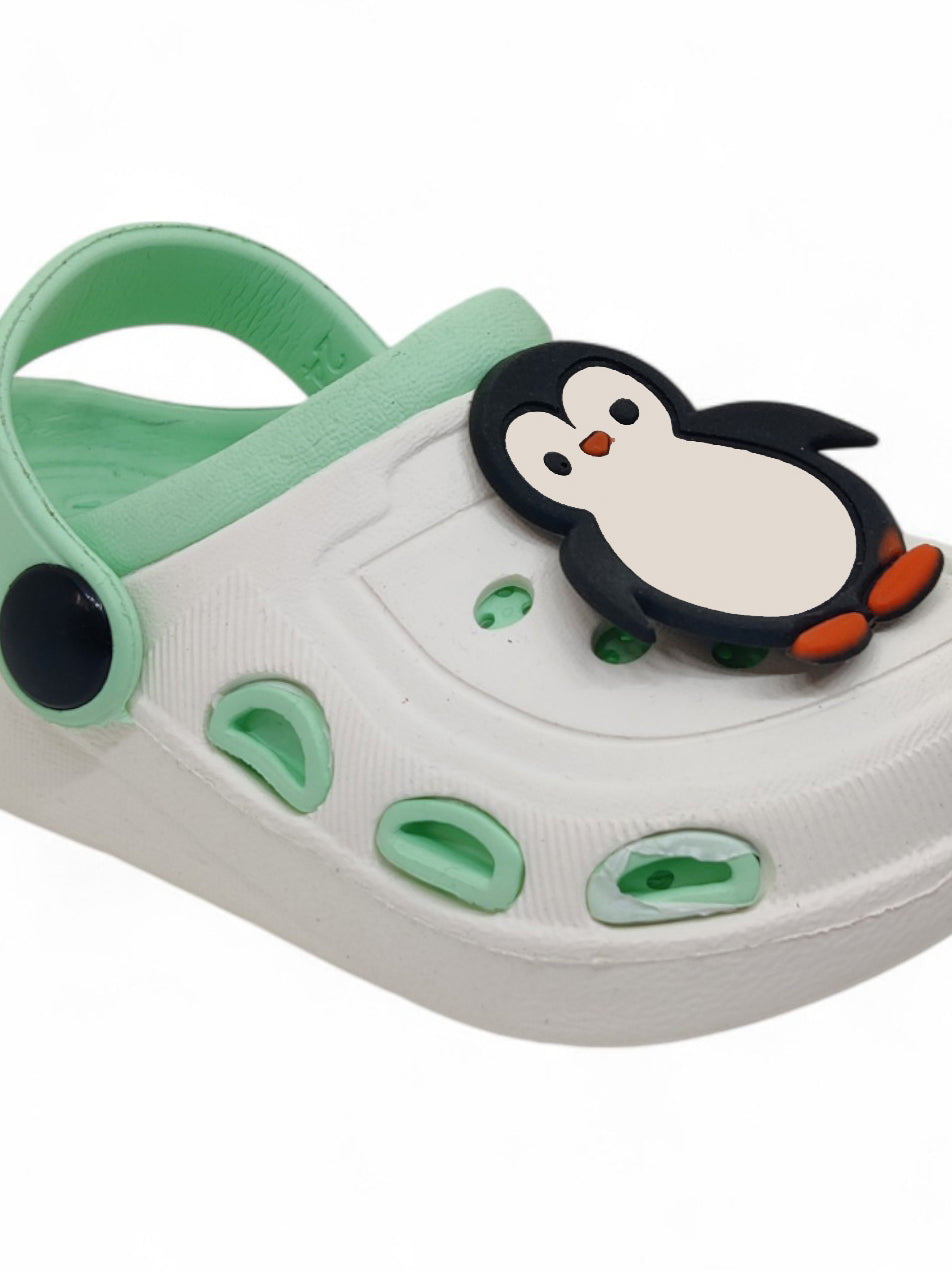 Penquin Applique Anti-Slip Clogs - Cream