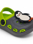 Penquin Applique Anti-Slip Clogs - Grey