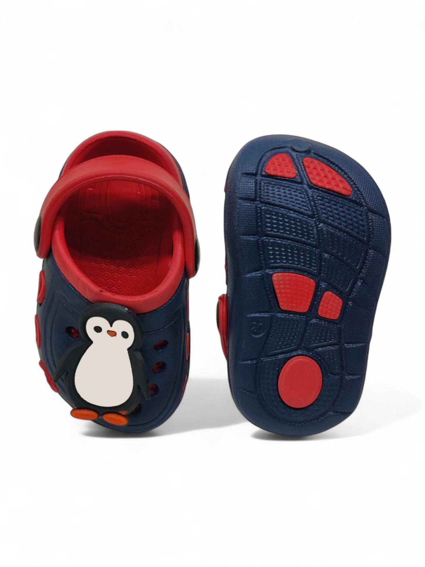 Penquin Applique Anti-Slip Clogs - Navy Blue