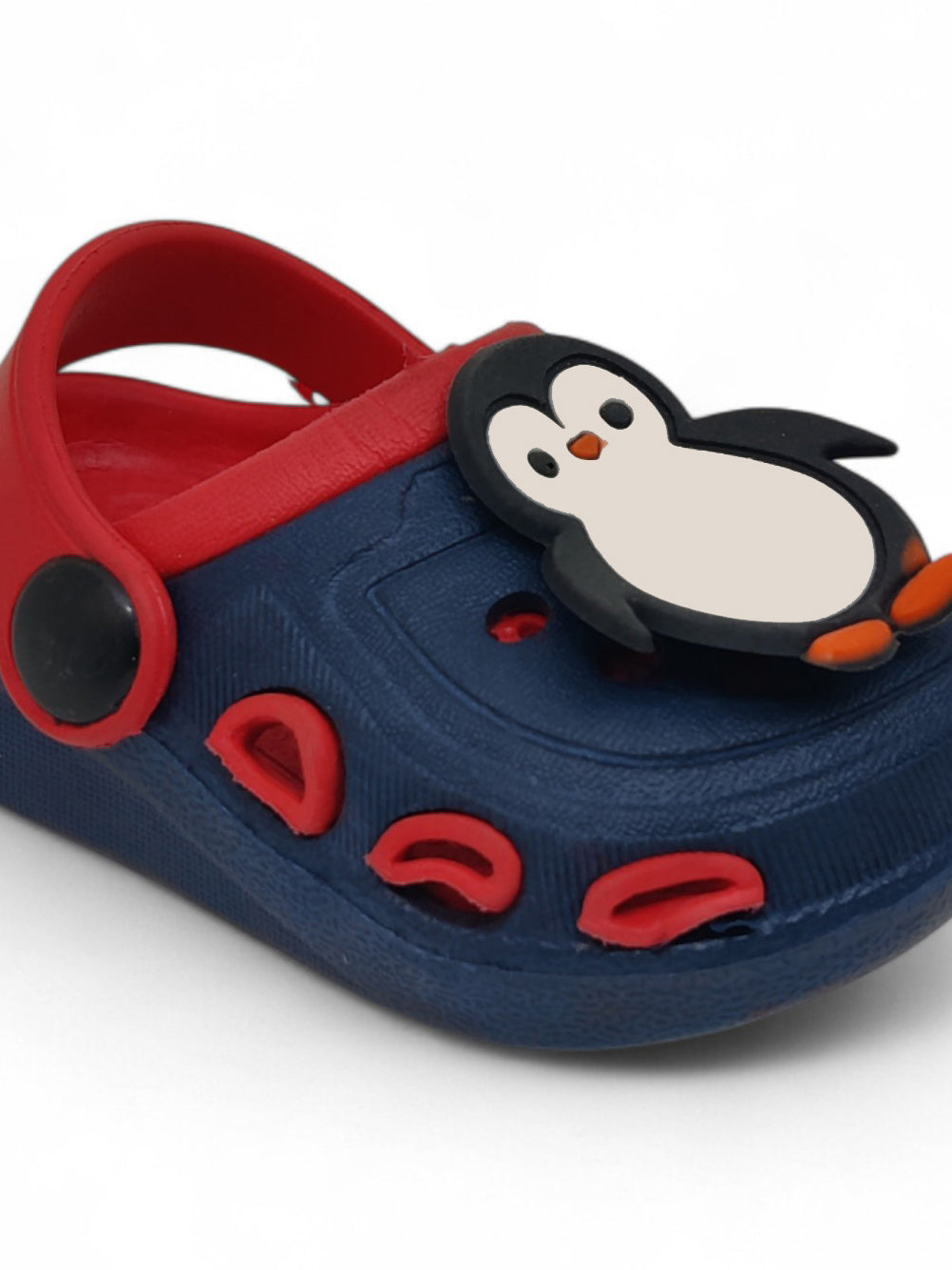 Penquin Applique Anti-Slip Clogs - Navy Blue