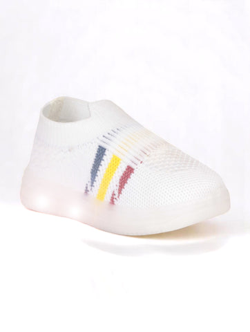 Casual Slip On Shoes With Led Light - White