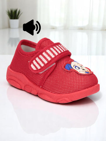 Musical Chu Chu Shoes With Velcro Closing - Red
