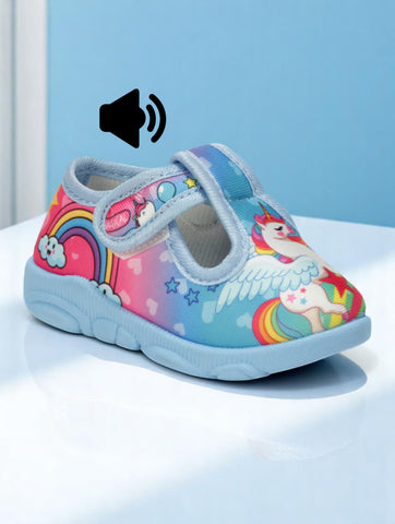 Musical Chu Chu Sandals With Velcro Closing - Blue