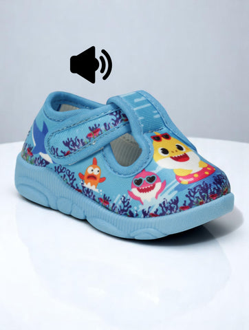 Musical Chu Chu Sandals With Velcro Closing - Blue