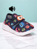 Musical Chu Chu Shoes With Velcro Closing - Navy Blue