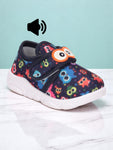 Musical Chu Chu Shoes With Velcro Closing - Navy Blue