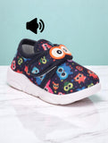 Musical Chu Chu Shoes With Velcro Closing - Navy Blue