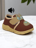 Musical Chu Chu Shoes With Velcro Closing - Brown