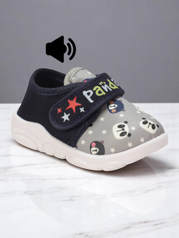 Musical Panda Chu Chu Shoes With Velcro Closing - Grey