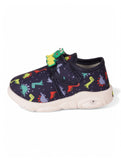 Dinosaur Print Musical Chu Chu Shoes With Velcro Closing - Navy Blue