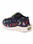 Dinosaur Print Musical Chu Chu Shoes With Velcro Closing - Navy Blue