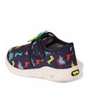 Dinosaur Print Musical Chu Chu Shoes With Velcro Closing - Navy Blue