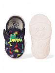 Dinosaur Print Musical Chu Chu Shoes With Velcro Closing - Navy Blue