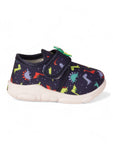 Dinosaur Print Musical Chu Chu Shoes With Velcro Closing - Navy Blue