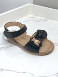 Sandal with Applique Detail - Black