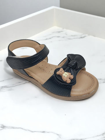 Sandal with Applique Detail - Black