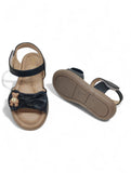 Sandal with Applique Detail - Black