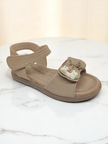 Sandal with Applique Detail - Brown
