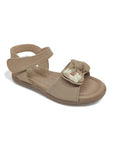 Sandal with Applique Detail - Brown