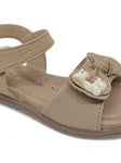 Sandal with Applique Detail - Brown