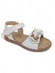 Sandal with Applique Detail - White