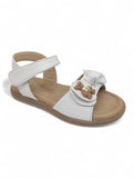 Sandal with Applique Detail - White