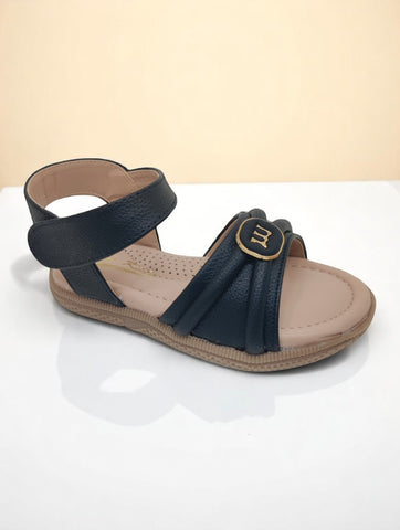 Sandal with Applique Detail - Black